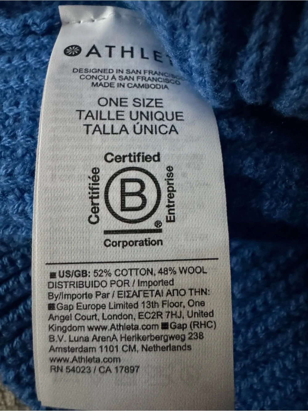 Athletic Cozy Blue Cozy Hour Beanie - Ribbed Cuff Blue